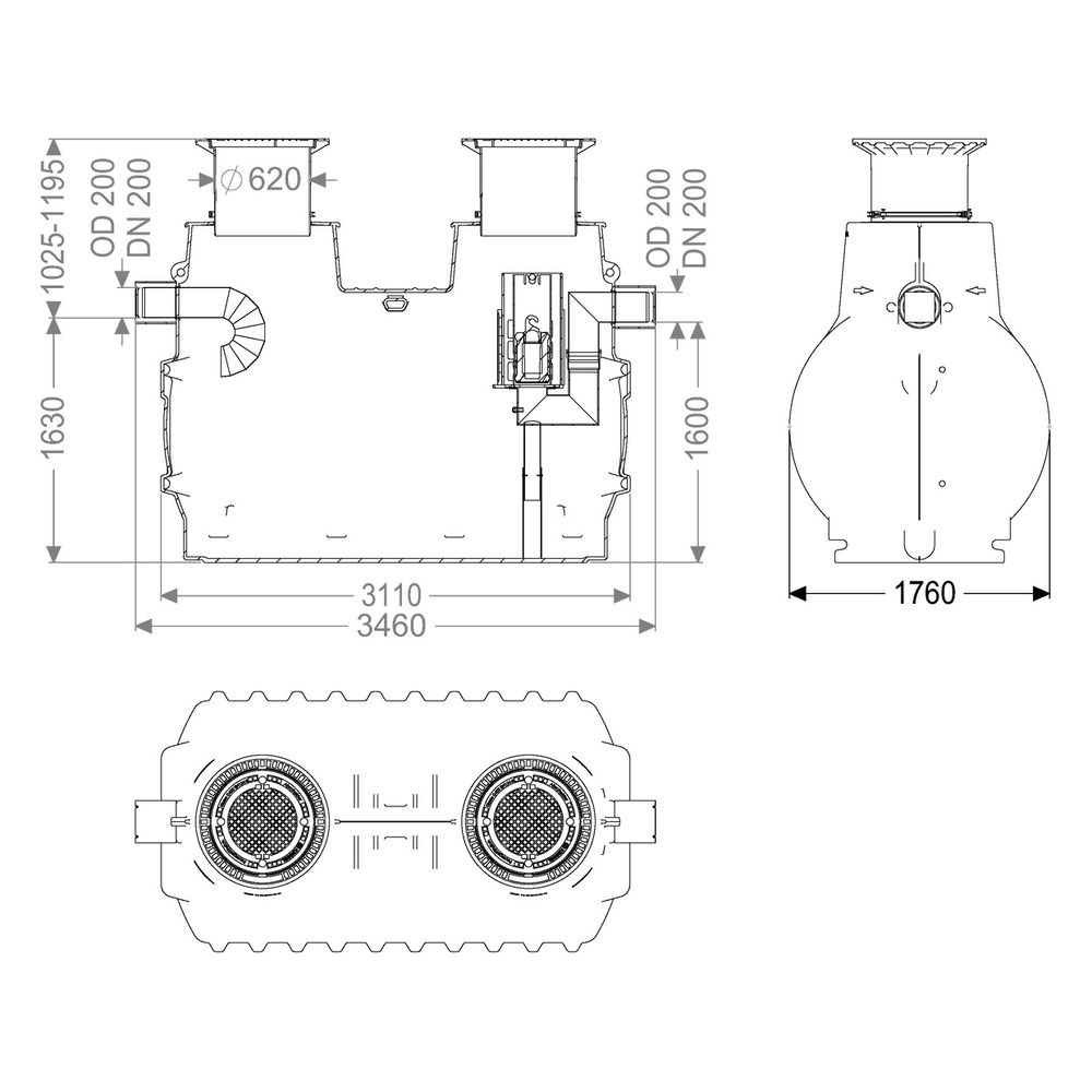 Kessel Koaleszenzabscheider EasyOil ground, NS 10, 5.800L, Belastungsklasse D 400, PE... KESSEL-99710.80D 4026092027721 (Abb. 2)