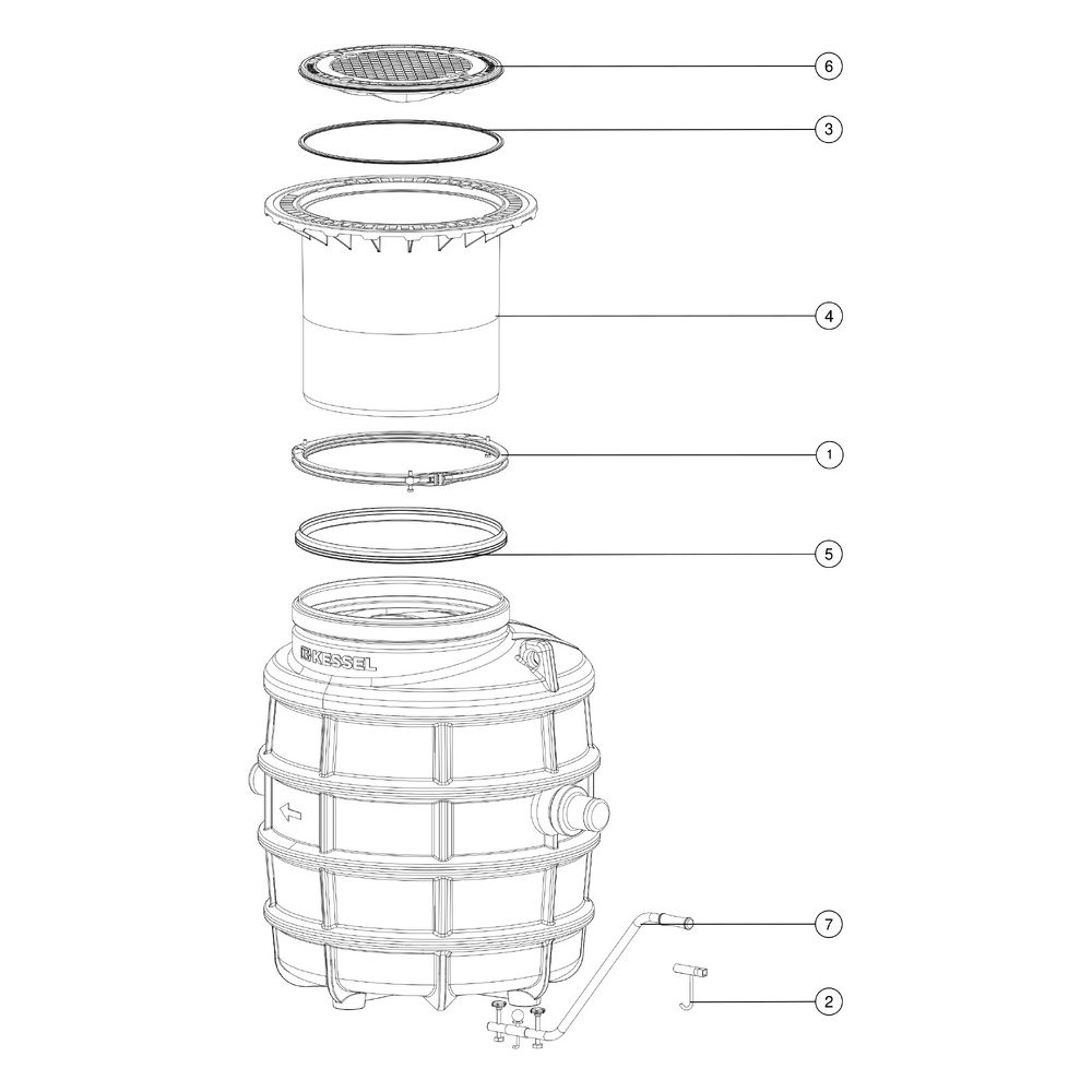 Kessel Fettabscheider EasyClean ground NS 1 Standard, 800-1.200mm, Klasse A/B... KESSEL-93001/120B 4026092025338 (Abb. 2)