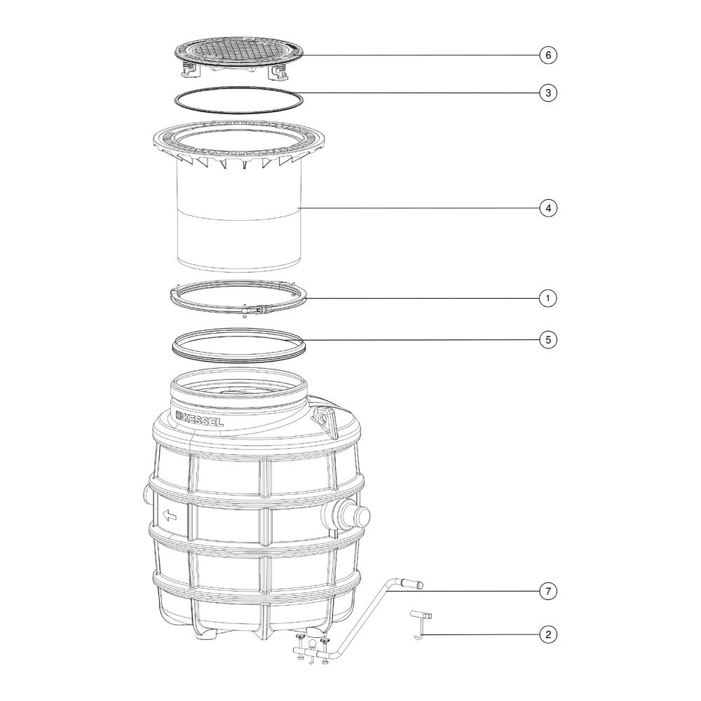 Kessel Fettabscheider EasyClean ground NS 1 Standard, 800-1.200mm, Klasse D... KESSEL-93001/120D 4026092025345 (Abb. 2)