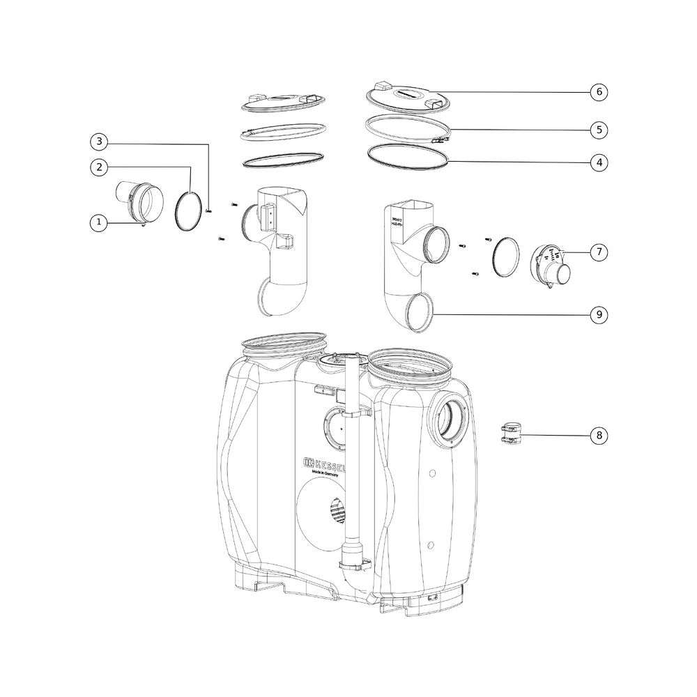 Kessel Fettabscheider EasyClean free NS 2 Direct, 400L Abscheiderinhalt... KESSEL-93002.01/D 4026092060728 (Abb. 2)
