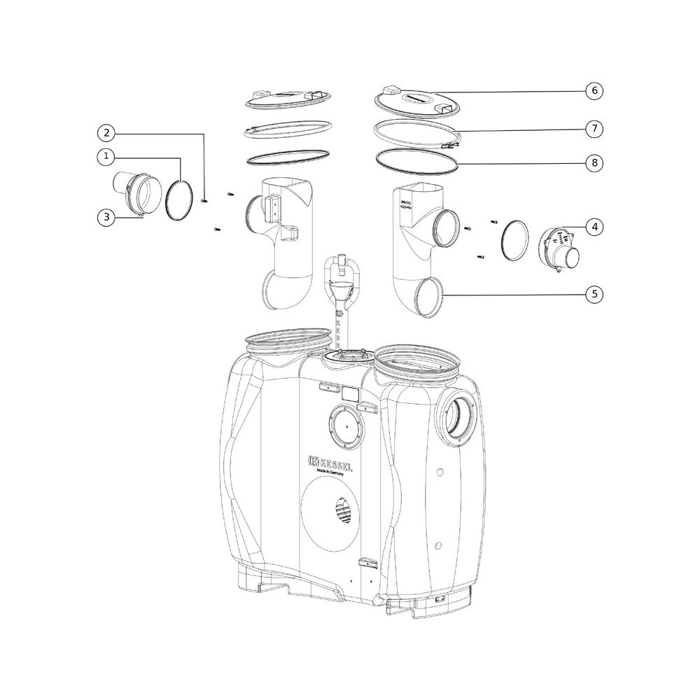 Kessel Fettabscheider EasyClean free NS 2 Standard, 600L, mit Fülleinrichtung Gesamtvo... KESSEL-93002.11 4026092063170 (Abb. 2)