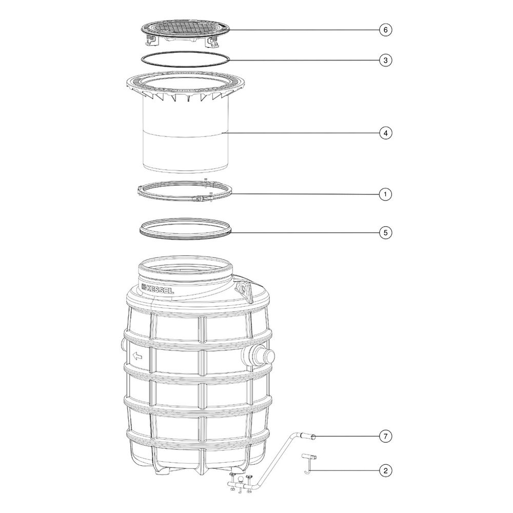 Kessel Fettabscheider EasyClean ground NS 2 Standard, 800-1.200mm, Klasse D... KESSEL-93002/120D 4026092025468 (Abb. 2)