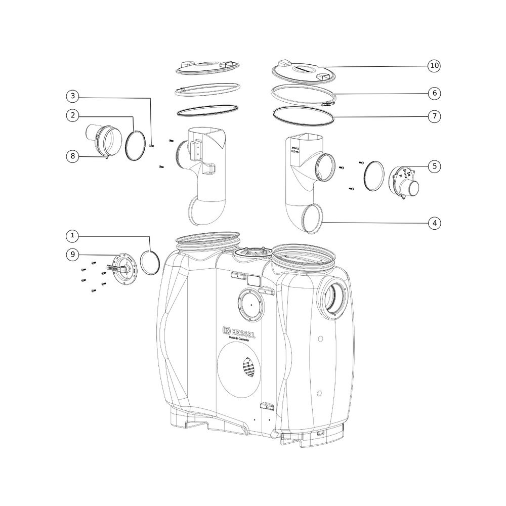 Kessel Fettabscheider EasyClean free NS 2 Standard, 600L, mit Schauglas Sonic Control ... KESSEL-93002.22 4026092063323 (Abb. 2)