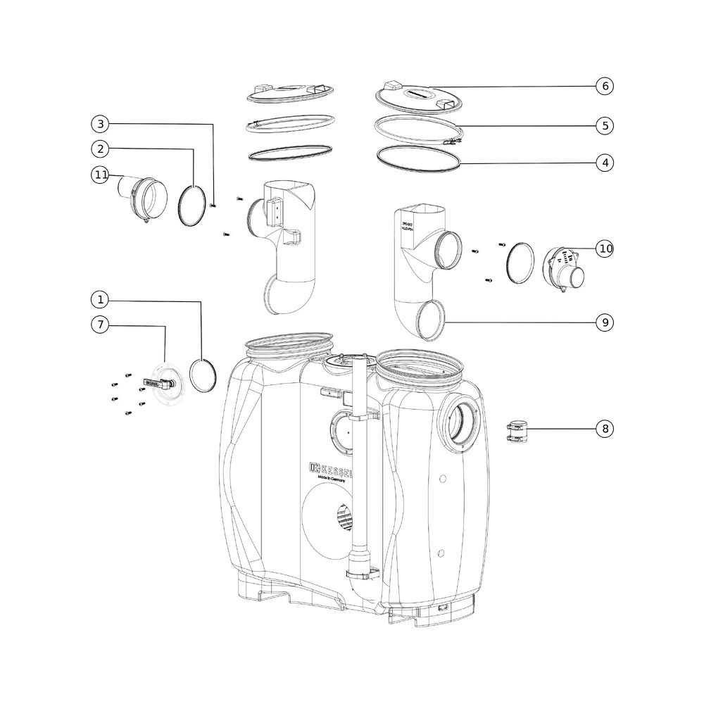 Kessel Fettabscheider EasyClean free NS 2 Direct, 400L, mit Schauglas Sonic Control ... KESSEL-93002.22/D 4026092063620 (Abb. 2)