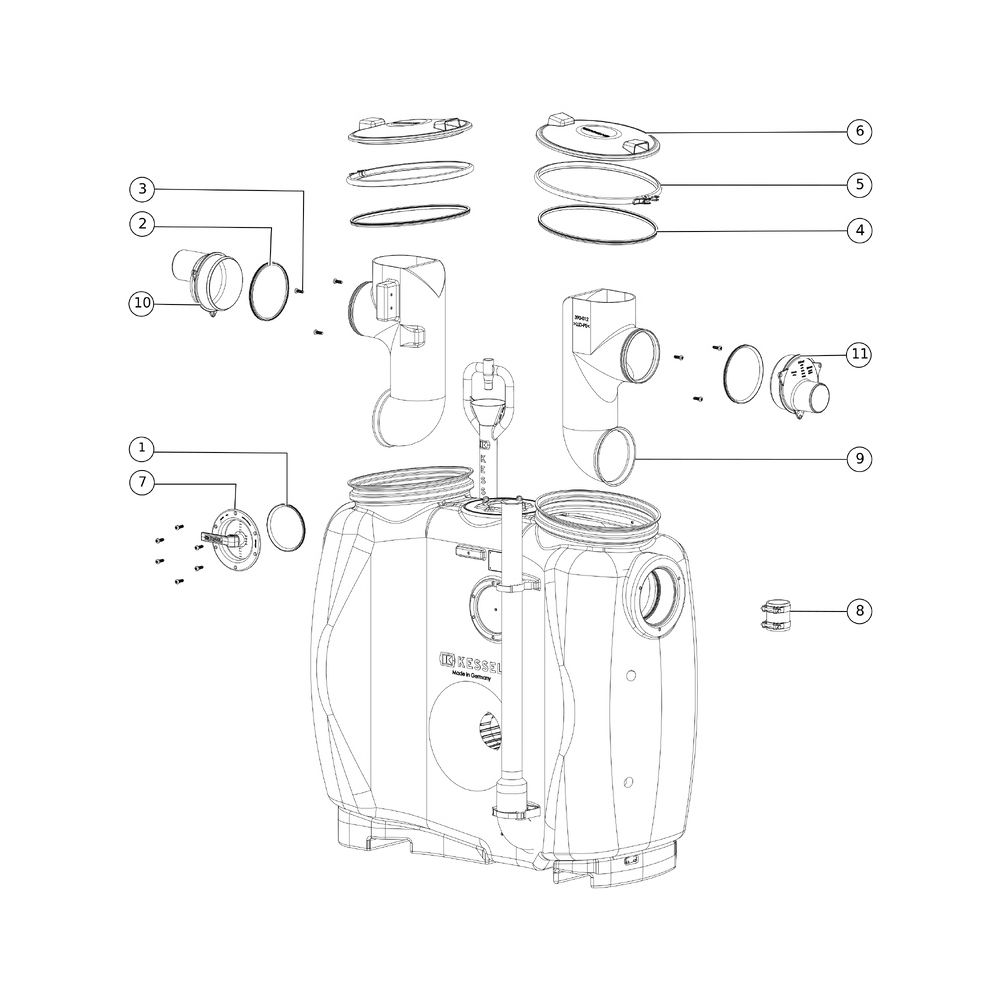 Kessel Fettabscheider EasyClean free NS 2 Direct, 400L, mit Fülleinrichtung Schaugla... KESSEL-93002.32/D 4026092063729 (Abb. 3)