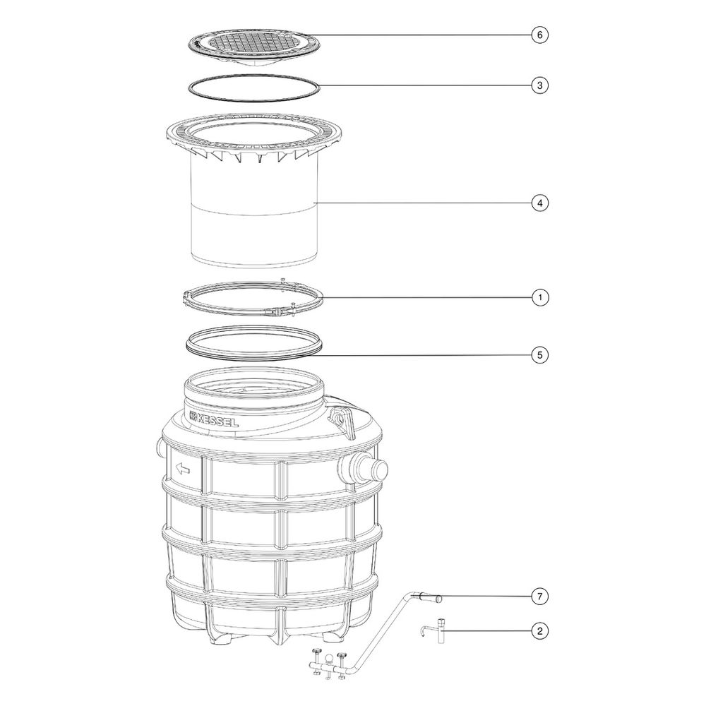 Kessel Fettabscheider EasyClean ground NS 2 Standard, 550-950mm, Klasse A/B... KESSEL-93002/80B 4026092025475 (Abb. 2)