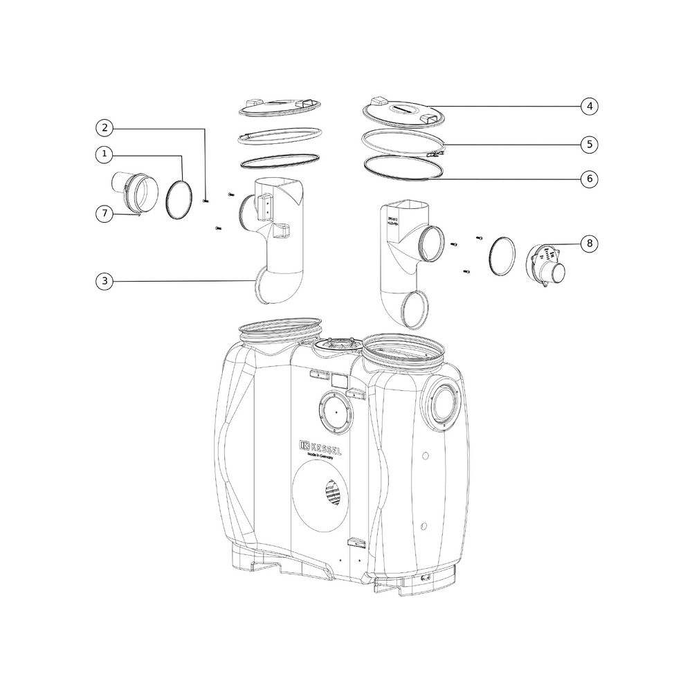 Kessel Fettabscheider EasyClean free NS 3 Standard, 600L Gesamtvolumen... KESSEL-93003.01 4026092060889 (Abb. 2)