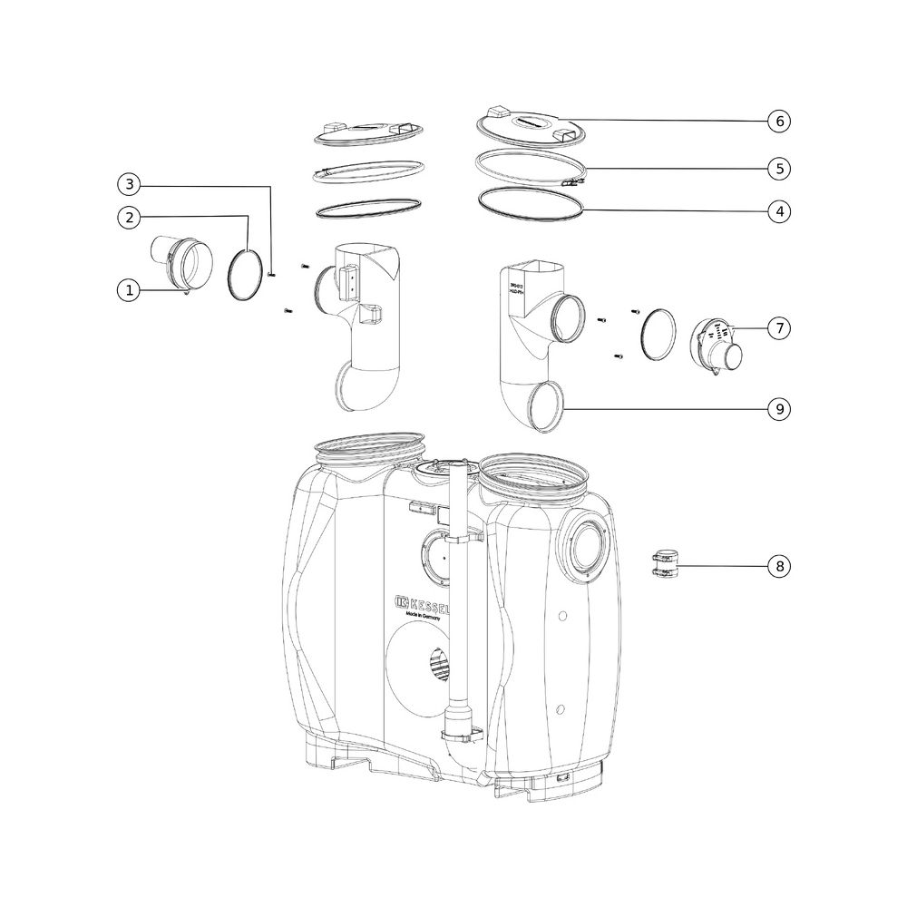 Kessel Fettabscheider EasyClean free NS 3 Direct, 300L, mit Sonic Control Abscheider... KESSEL-93003.02/D 4026092061510 (Abb. 2)