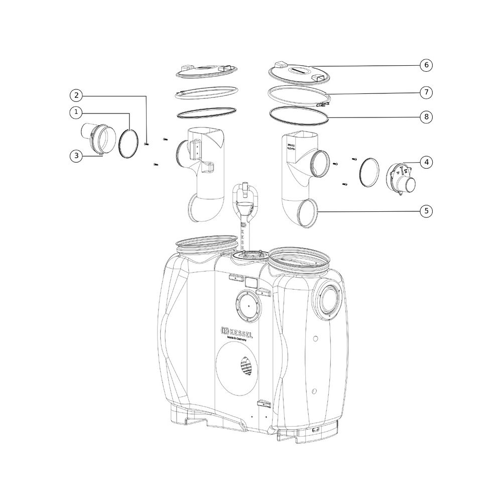 Kessel Fettabscheider EasyClean free NS 3 Standard, 600L, mit Fülleinrichtung Sonic Co... KESSEL-93003.12 4026092063231 (Abb. 2)