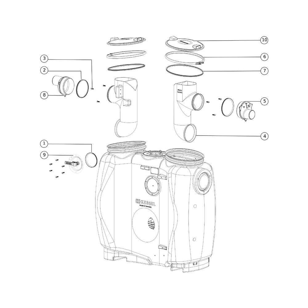 Kessel Fettabscheider EasyClean free NS 3 Standard, 600L, mit Schauglas Sonic Control ... KESSEL-93003.22 4026092063330 (Abb. 2)