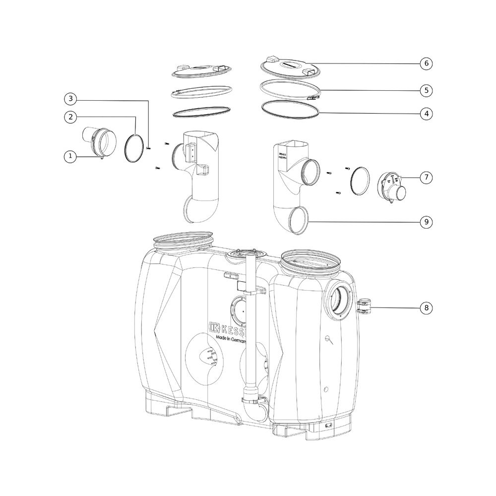Kessel Fettabscheider EasyClean free NS 4 Direct, 400L Abscheiderinhalt... KESSEL-93004.01/D 4026092060742 (Abb. 2)