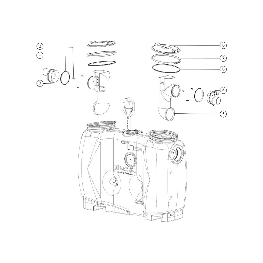 Kessel Fettabscheider EasyClean free NS 4 Standard, 800L, mit Fülleinrichtung Gesamtvo... KESSEL-93004.11 4026092063194 (Abb. 2)