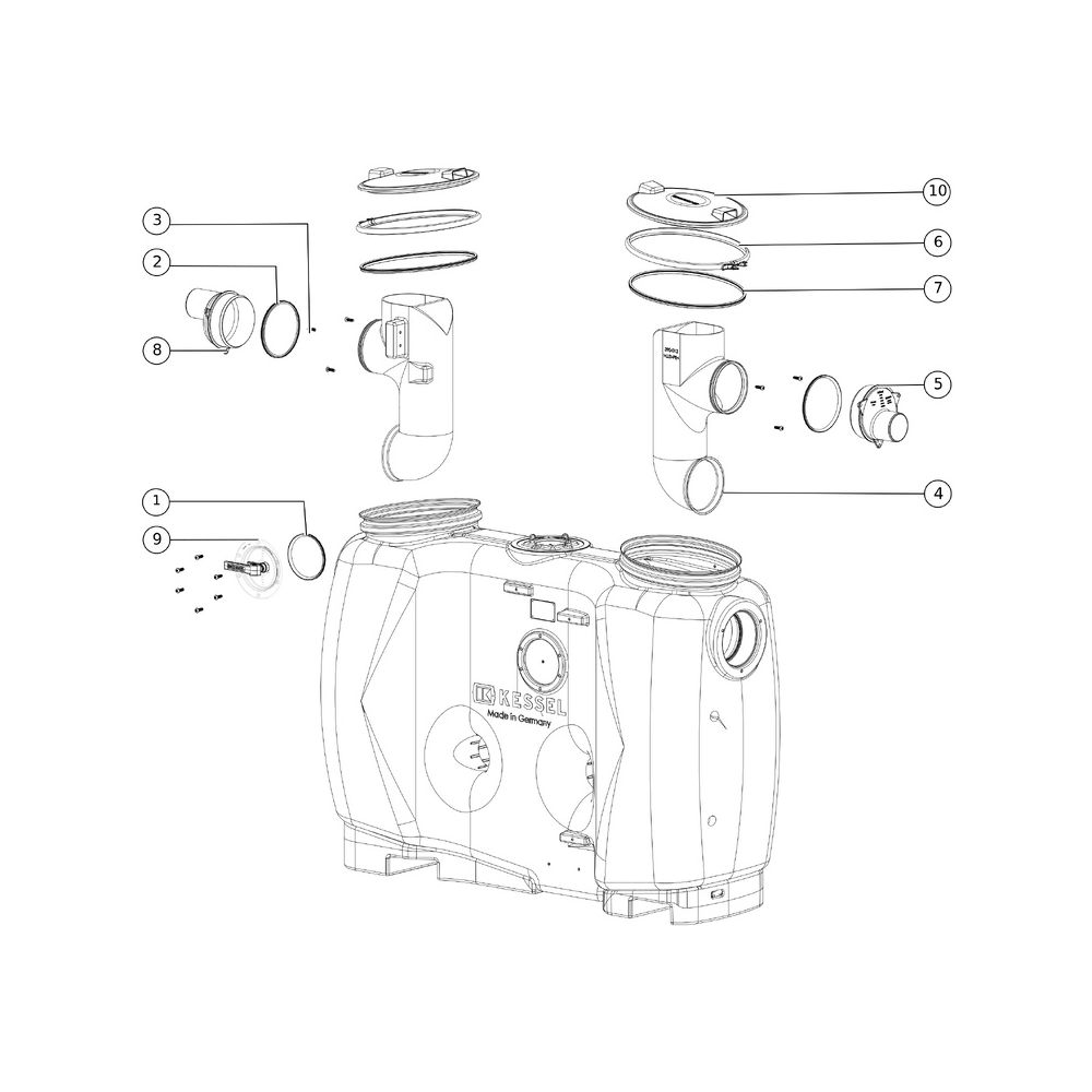 Kessel Fettabscheider EasyClean free NS 4 Standard, 800L, mit Schauglas Gesamtvolumen... KESSEL-93004.21 4026092063293 (Abb. 2)