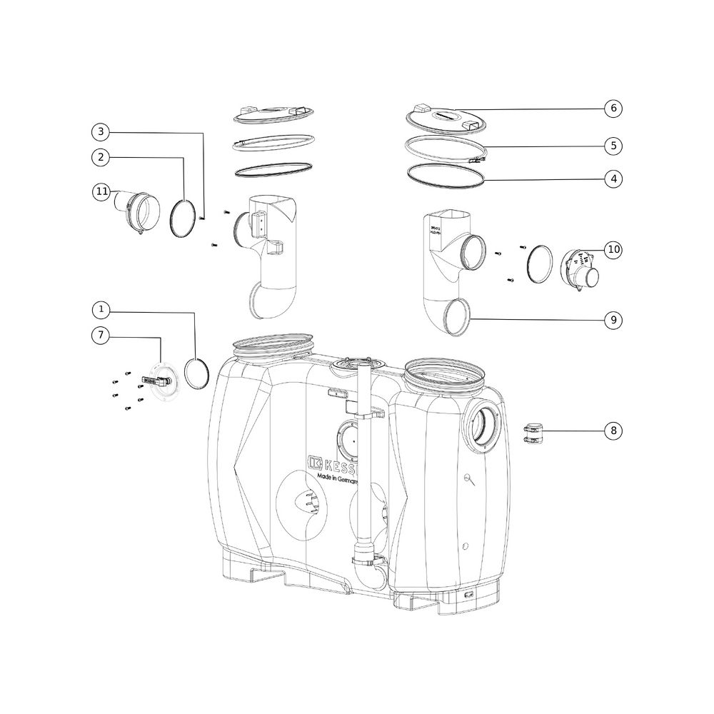 Kessel EasyClean Fettabscheider free NS 4 Direct, mit Schauglas, 400l Abscheiderinha... KESSEL-93004.21/D 4026092063590 (Abb. 2)