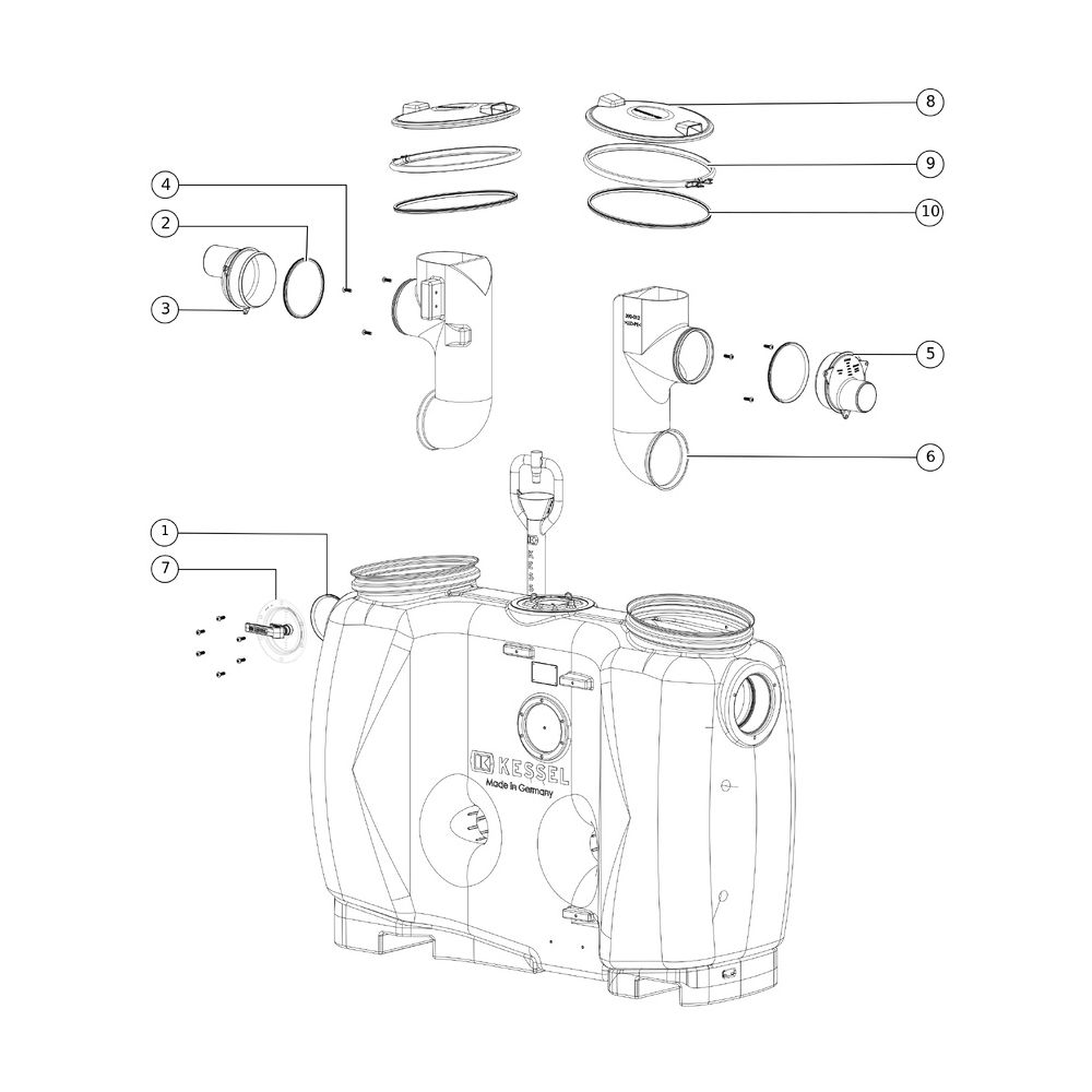 Kessel Fettabscheider EasyClean free NS 4 Standard, 800L, mit Fülleinrichtung Schaugla... KESSEL-93004.32 4026092063446 (Abb. 2)
