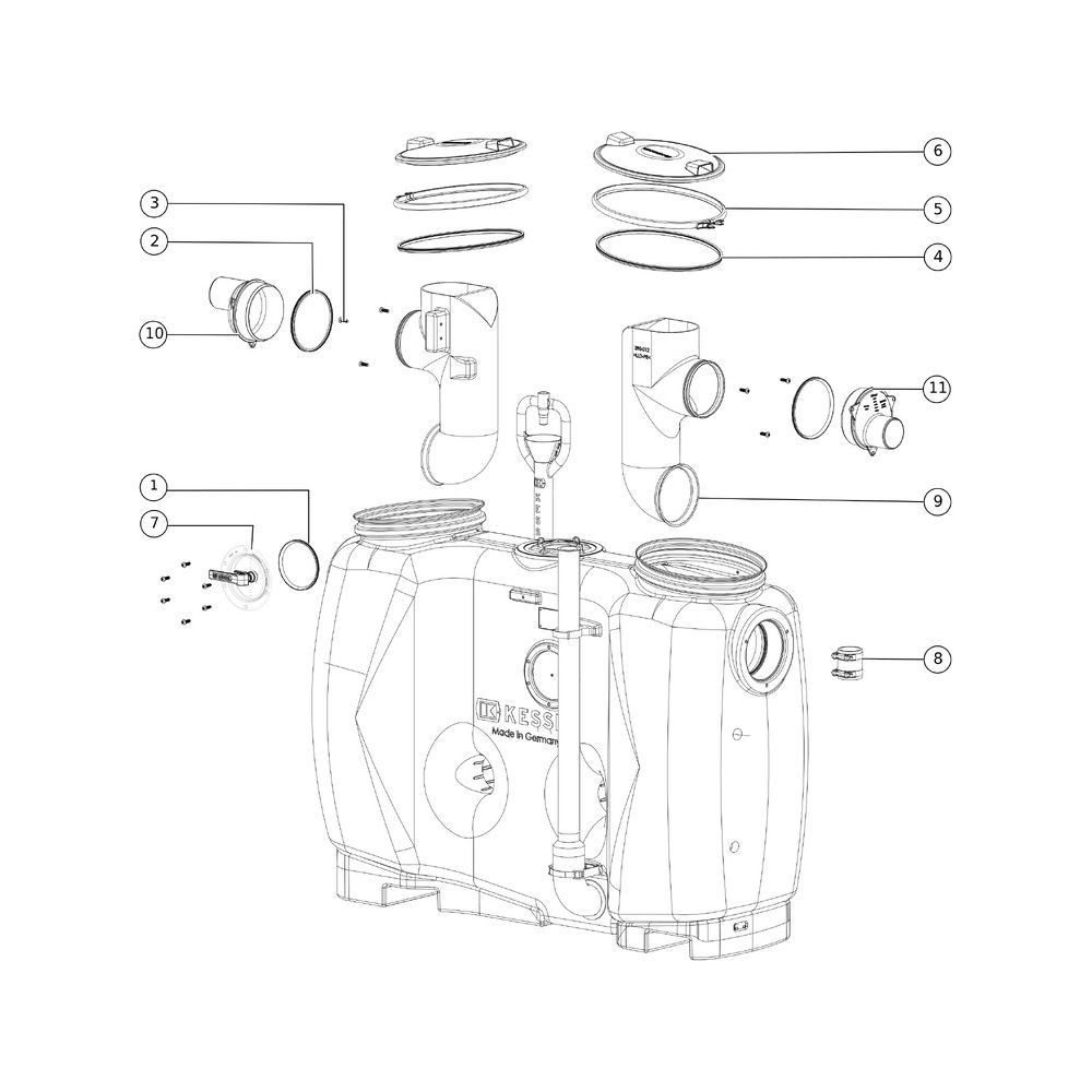 Kessel Fettabscheider EasyClean free NS 4 Direct, 400L, mit Fülleinrichtung Schaugla... KESSEL-93004.32/D 4026092063743 (Abb. 2)