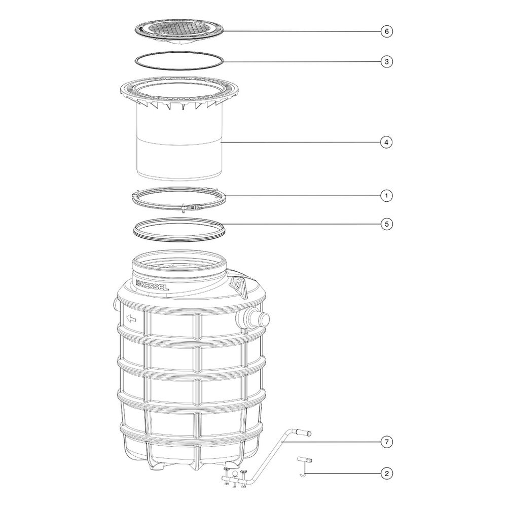 Kessel Fettabscheider EasyClean ground NS 4 Standard, 550-950mm, Klasse A/B... KESSEL-93004/80B 4026092025598 (Abb. 3)