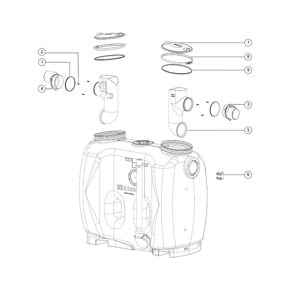 Kessel Fettabscheider EasyClean free NS 7 Direct, 650L Abscheiderinhalt... KESSEL-93007.01/D 4026092064900 (Abb. 2)