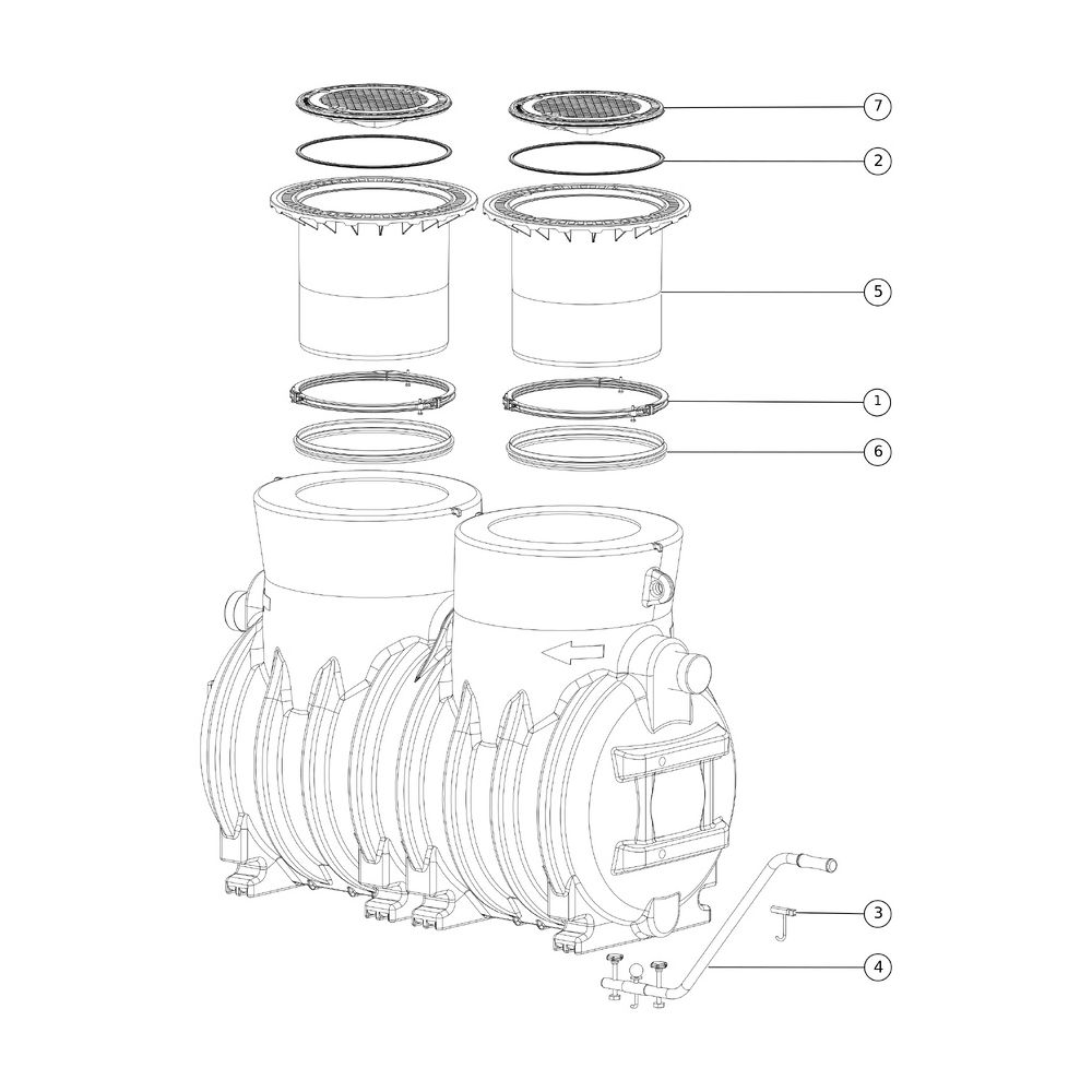 Kessel Fettabscheider EasyClean ground NS 7 Standard, 740-1.175mm, Klasse A/B... KESSEL-93007/120B 4026092025697 (Abb. 2)