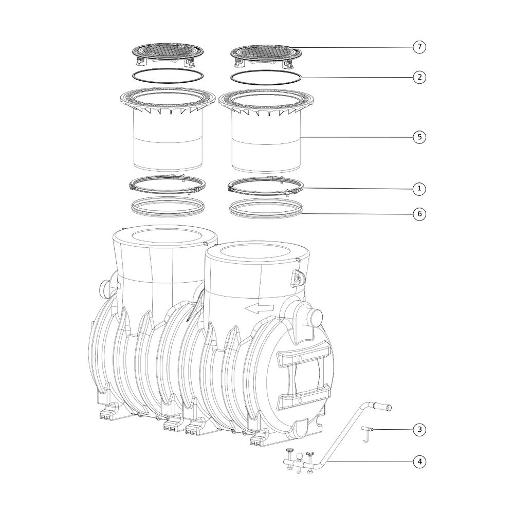 Kessel Fettabscheider EasyClean ground NS 7 Standard, 740-1.175mm, Klasse D... KESSEL-93007/120D 4026092025703 (Abb. 2)