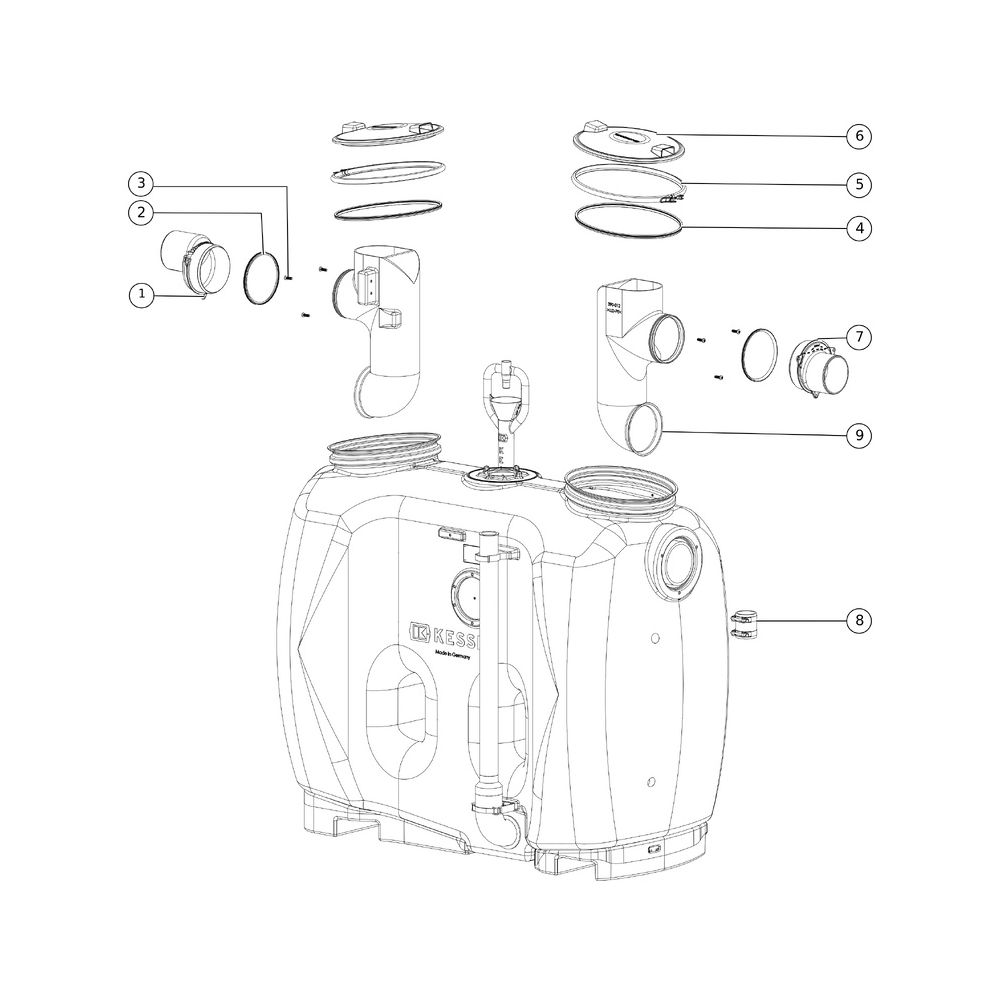 Kessel Fettabscheider EasyClean free NS 7 Direct, 650L, mit Fülleinrichtung Sonic Co... KESSEL-93007.12/D 4026092063552 (Abb. 2)