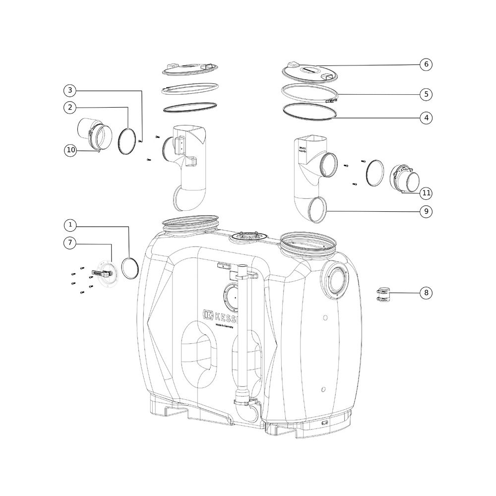 Kessel Fettabscheider EasyClean free NS 7 Direct, 650L, mit Schauglas Abscheiderinha... KESSEL-93007.21/D 4026092063606 (Abb. 2)