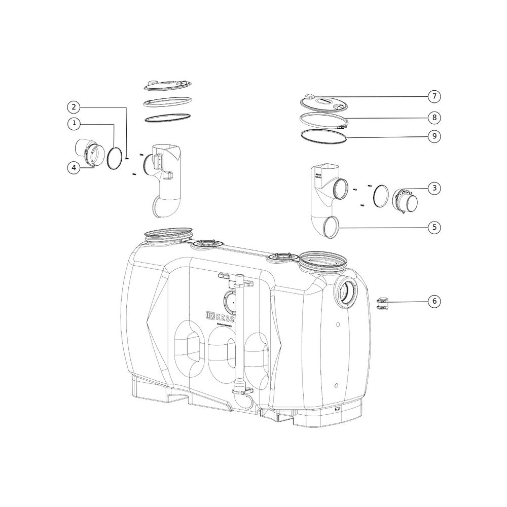 Kessel Fettabscheider EasyClean free NS 10 Direct, 900L, mit Sonic Control Abscheide... KESSEL-93010.02/D 4026092061541 (Abb. 2)