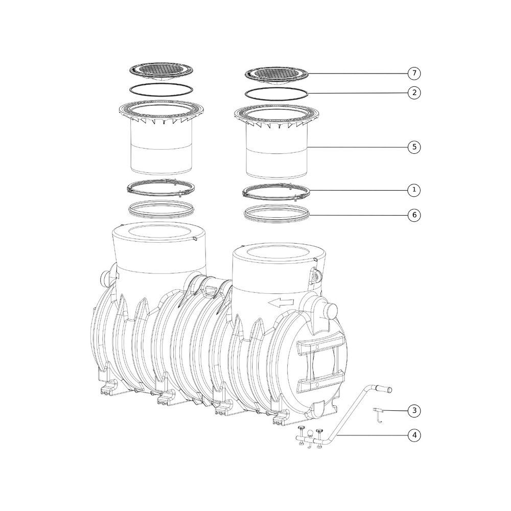 Kessel Fettabscheider EasyClean ground NS 10 Standard, 740-1.175mm, Klasse A/B... KESSEL-93010/120B 4026092025796 (Abb. 2)