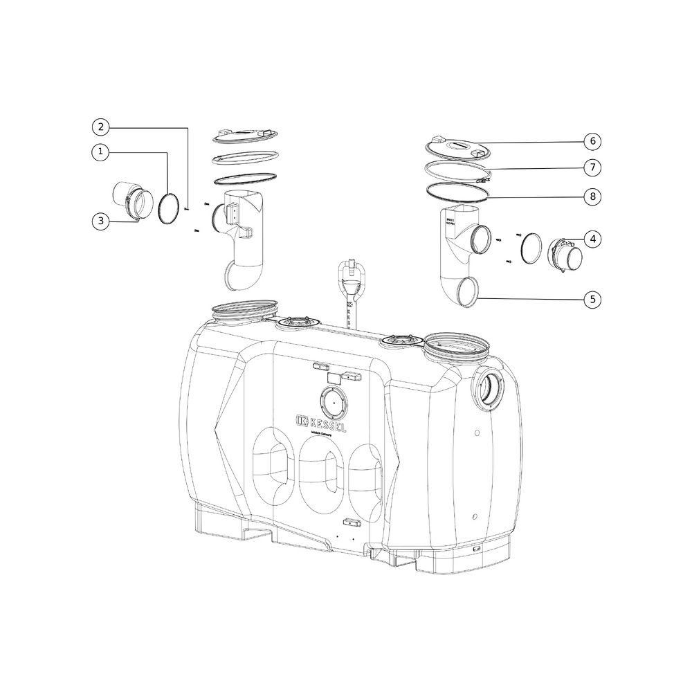 Kessel Fettabscheider EasyClean free NS 10 Standard, 1.900L, mit Fülleinrichtung Sonic... KESSEL-93010.12 4026092063262 (Abb. 2)