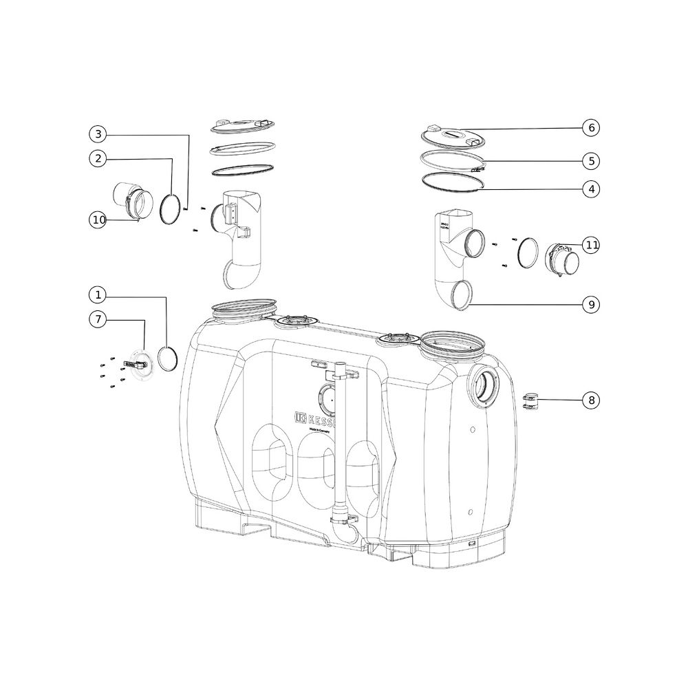 Kessel Fettabscheider EasyClean free NS 10 Direct, 900L, mit Schauglas Abscheiderinh... KESSEL-93010.21/D 4026092063613 (Abb. 2)