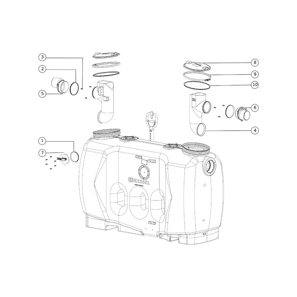 Kessel Fettabscheider EasyClean free NS 10 Standard, 1.900L, mit Fülleinrichtung Schau... KESSEL-93010.31 4026092063415 (Abb. 2)