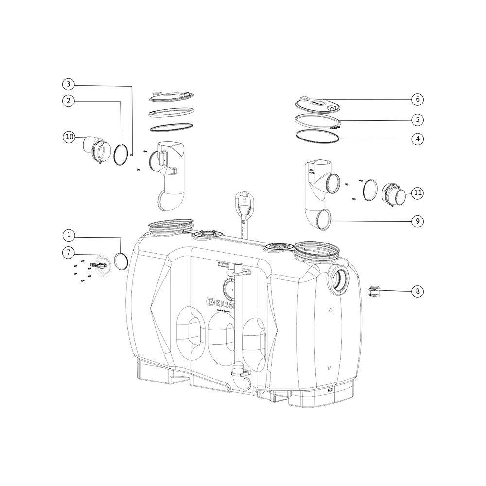 Kessel Fettabscheider EasyClean free NS 10 Direct, 900L, mit Fülleinrichtung Schaugl... KESSEL-93010.31/D 4026092063712 (Abb. 2)