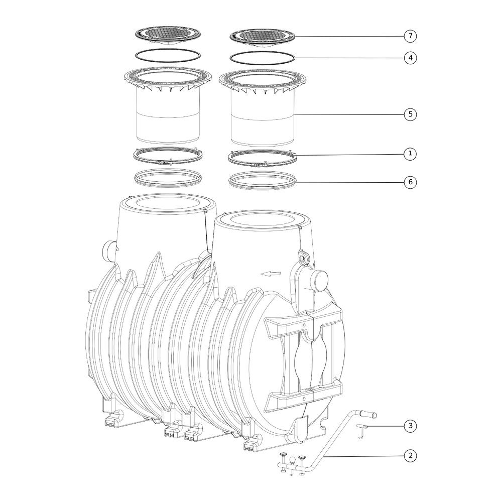 Kessel Fettabscheider EasyClean ground NS 15 Standard, 765-1.200mm, Klasse A/B... KESSEL-93015/120B 4026092025819 (Abb. 2)