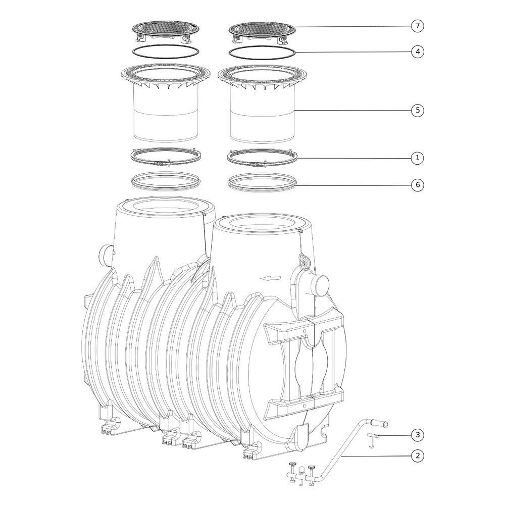 Kessel Fettabscheider EasyClean ground NS 15 Standard, 765-1.200mm, Klasse D... KESSEL-93015/120D 4026092025826 (Abb. 2)