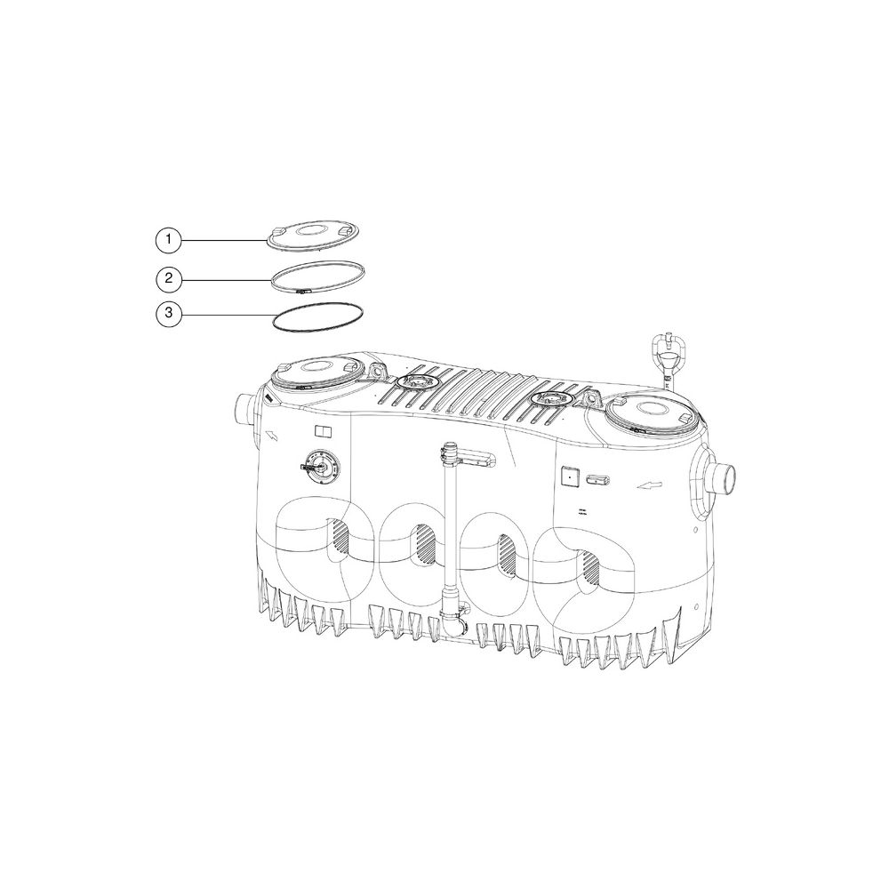 Kessel Fettabscheider EasyClean free NS 20, Direct, links, 1.950x1.490x3.530mm, PE... KESSEL-93020-01-D-L 4026092105214 (Abb. 3)