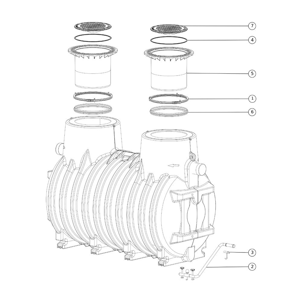 Kessel Fettabscheider EasyClean ground NS 20 Standard, 765-1.200mm, Klasse A/B... KESSEL-93020/120B 4026092025833 (Abb. 2)