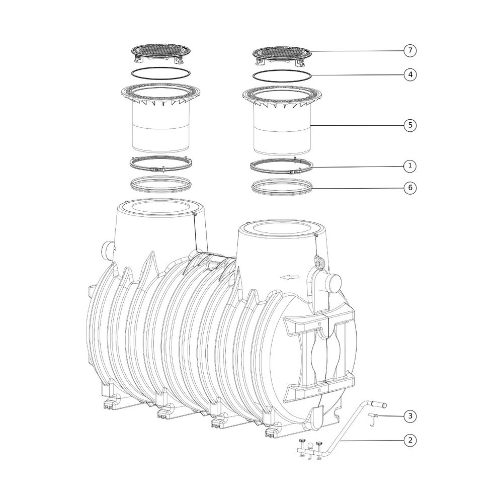 Kessel Fettabscheider EasyClean ground NS 20 Standard, 765-1.200mm, Klasse D... KESSEL-93020/120D 4026092025840 (Abb. 2)