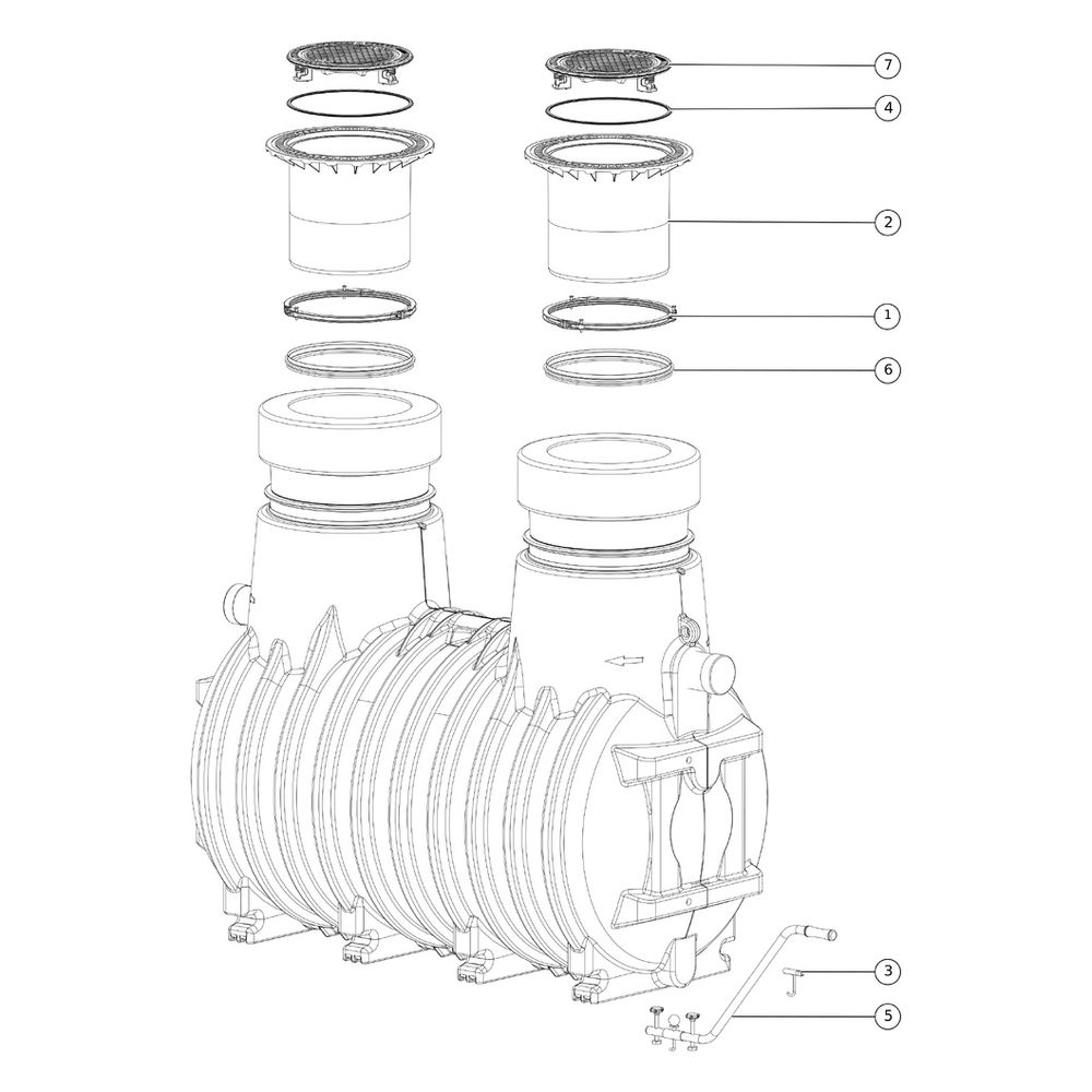 Kessel Fettabscheider EasyClean ground NS 20 Standard, 1.130-1.755mm, Klasse D... KESSEL-93020/170D 4026092073377 (Abb. 2)