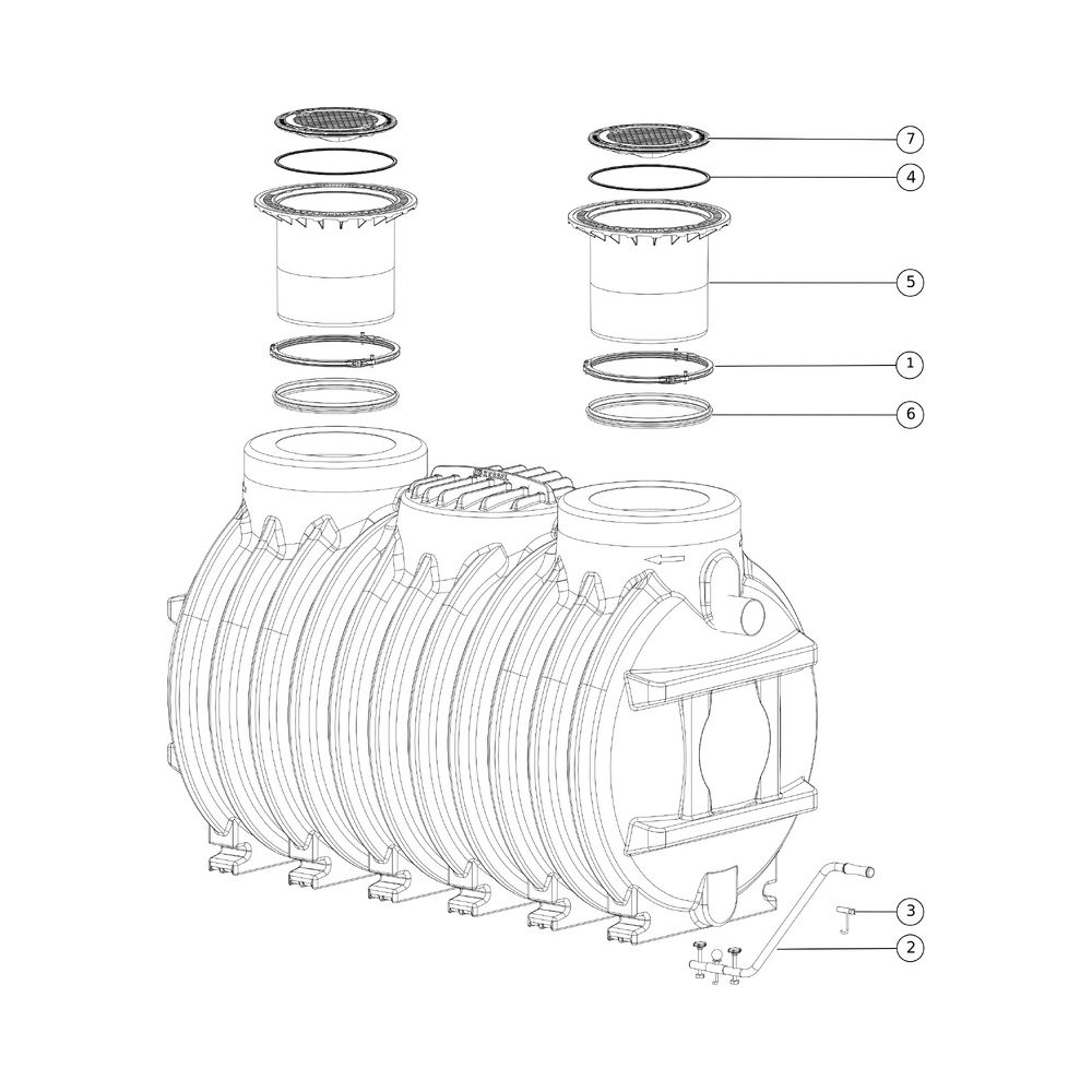 Kessel Fettabscheider EasyClean ground NS 25 Standard, 800-1.235mm, Klasse A/B... KESSEL-93925/120B 4026092046883 (Abb. 2)