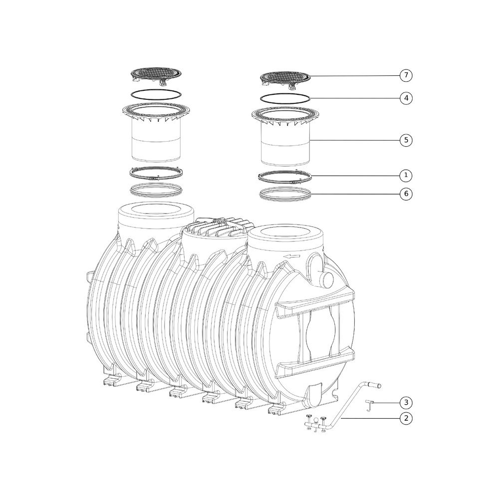 Kessel Fettabscheider EasyClean ground NS 25 Standard, 800-1.235mm, Klasse D... KESSEL-93925/120D 4026092046890 (Abb. 2)