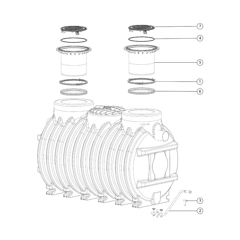 Kessel Fettabscheider EasyClean ground NS 30 Standard, 800-1.235mm, Klasse D... KESSEL-93930/120D 4026092046913 (Abb. 2)
