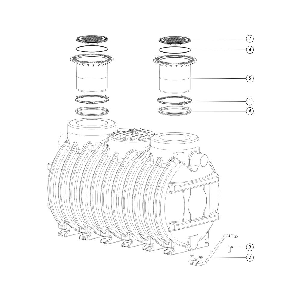 Kessel Fettabscheider EasyClean ground NS 35 Standard, 650-1.085mm, Klasse A/B... KESSEL-93935/120B 4026092046920 (Abb. 2)