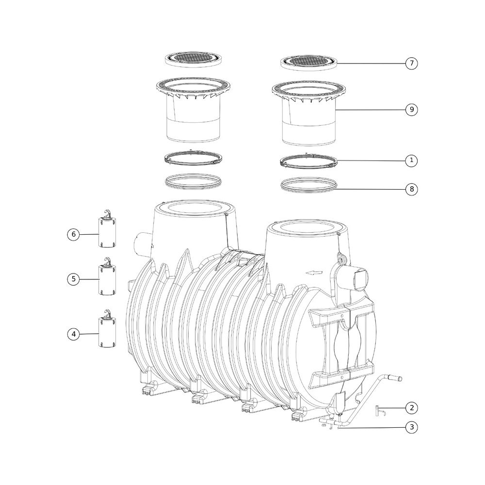 Kessel Öl- und Benzinabscheider EasyOil ground NS 6, 5.800L, Belastungsklasse D, PE, ... KESSEL-99606.80D 4026092027783 (Abb. 3)