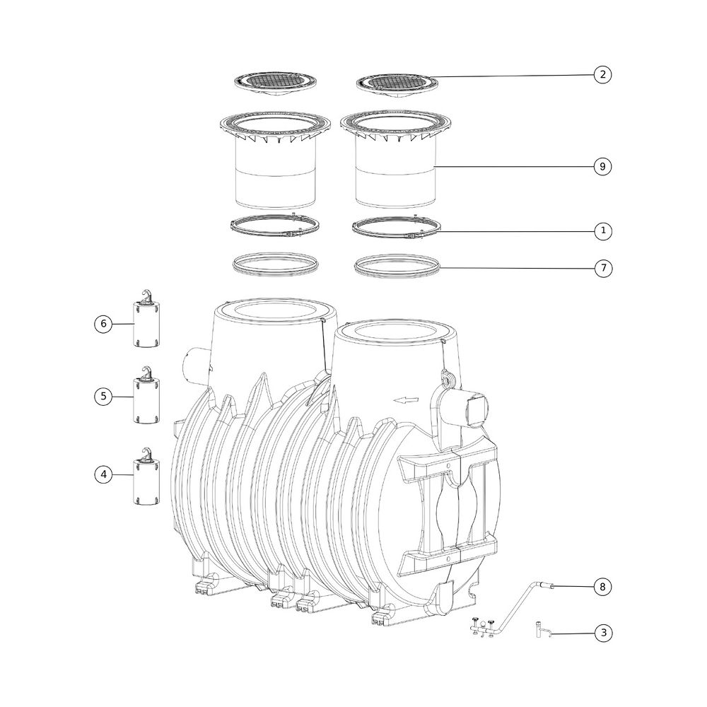 Kessel Öl- und Benzinabscheider EasyOil ground NS 10, 4300L, 850-1.230mm, PE, Schwarz... KESSEL-99610.30B 4026092027813 (Abb. 2)