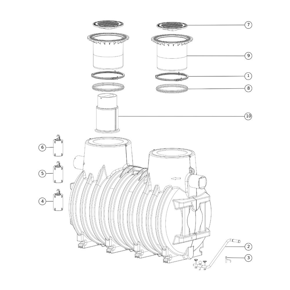 Kessel Koaleszenzabscheider EasyOil ground NS 6, 5.800L, DN 200, PE, Schwarz... KESSEL-99706.80B 4026092027653 (Abb. 2)