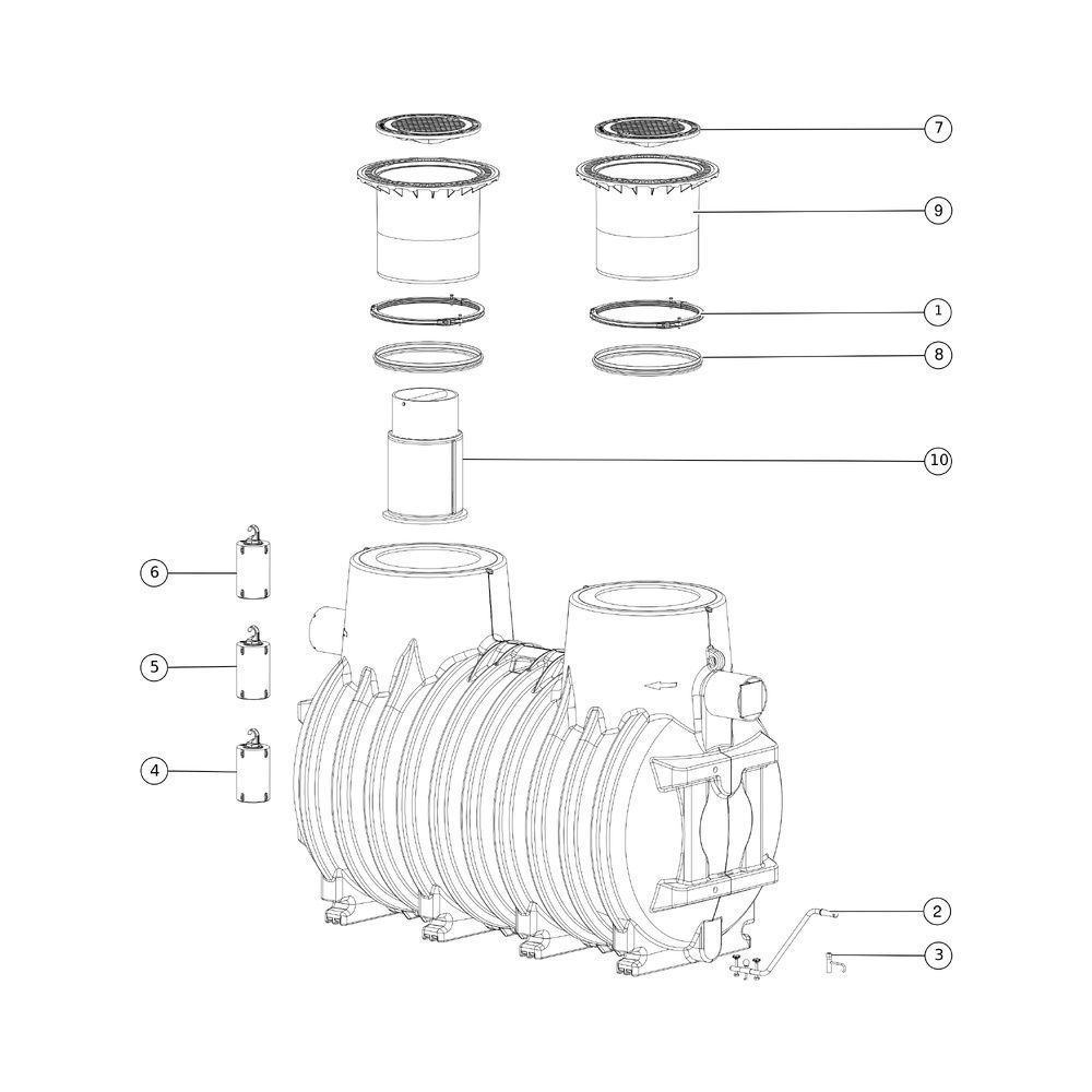 Kessel Koaleszenzabscheider EasyOil ground, NS 10, 5.800L, Belastungsklasse B, PE, Sc... KESSEL-99710.80B 4026092027714 (Abb. 2)