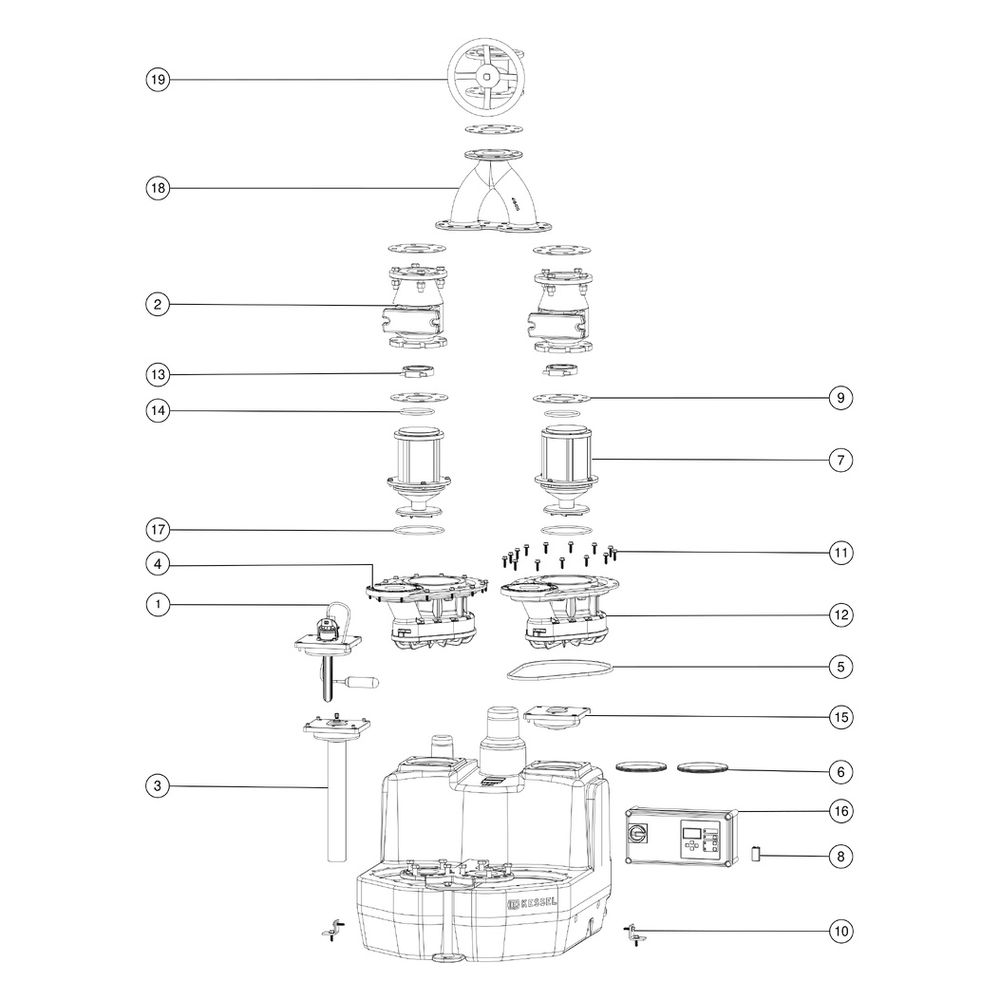 Kessel Hebeanlage Aqualift F XL Duo, 200L, 400V, 40m3/h, max. Förderhöhe 8m, Kunststoff, ... KESSEL-11025 4026092056929 (Abb. 3)