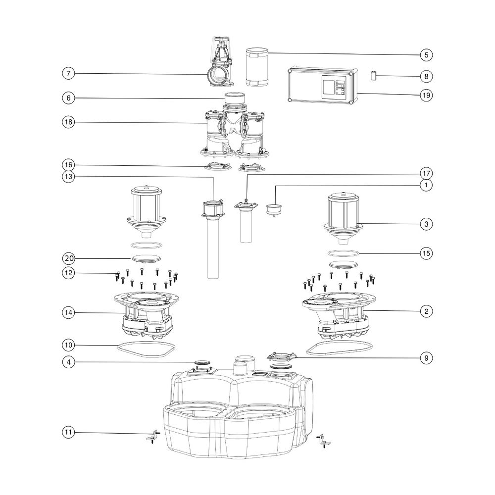 Kessel Aqualift F Hebeanlage Duo Standard 400V, SPF 3000-S1, Schieber aus Kunststoff... KESSEL-11603 4026092071014 (Abb. 3)