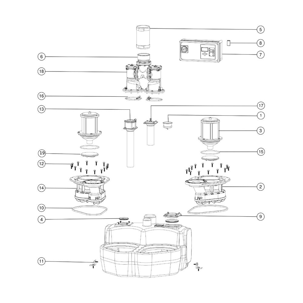 Kessel Aqualift F Hebeanlage Duo Comfort 400V, SPF 1500-S1, ohne Schieber... KESSEL-11604 4026092071021 (Abb. 3)