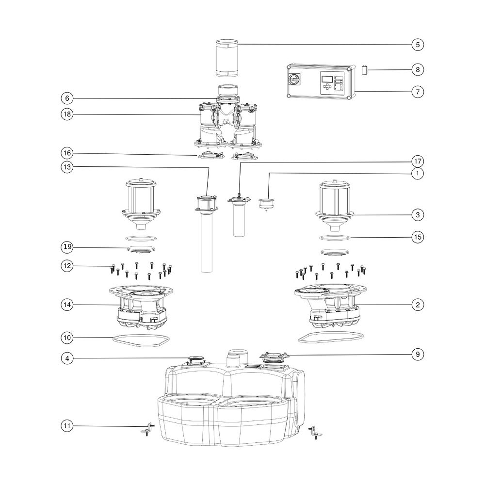 Kessel Aqualift F Hebeanlage Duo Comfort 400V, SPF 3000-S1, ohne Schieber... KESSEL-11606 4026092071045 (Abb. 3)